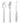 Cuchillo chuletero, tenedor y cuchara serie Steel Force