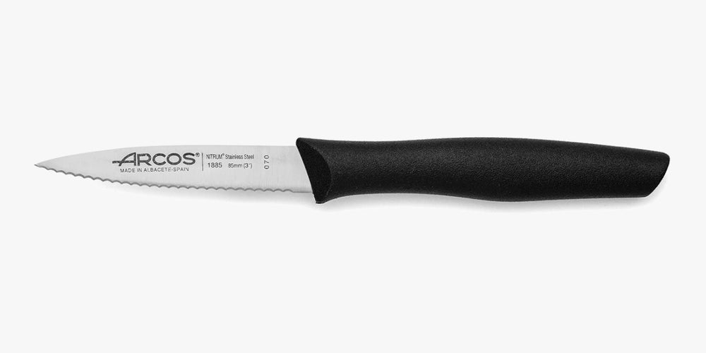 Cuchillo Mondador Color Negro con Sierra Serie Nova 85 mm