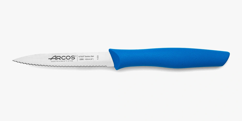 Nova Series 100 mm Serrated Blue Colour Paring Knife