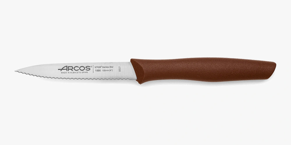 Nova Series 100 mm Serrated Brown Colour Paring Knife
