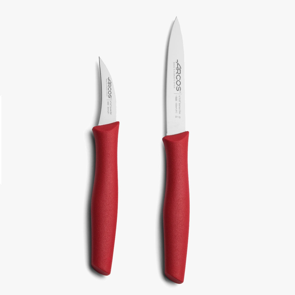 Set de 2 couteaux office et éplucheur rouge Nova