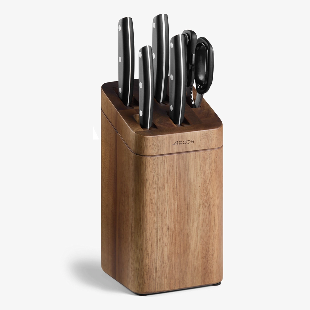 Juego cocina 4 pzas. Serie Ibiza + Tijeras + Soporte de madera de acacia