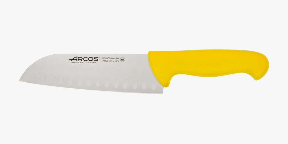 Cuchillo Santoku color amarillo Serie 2900 180 mm