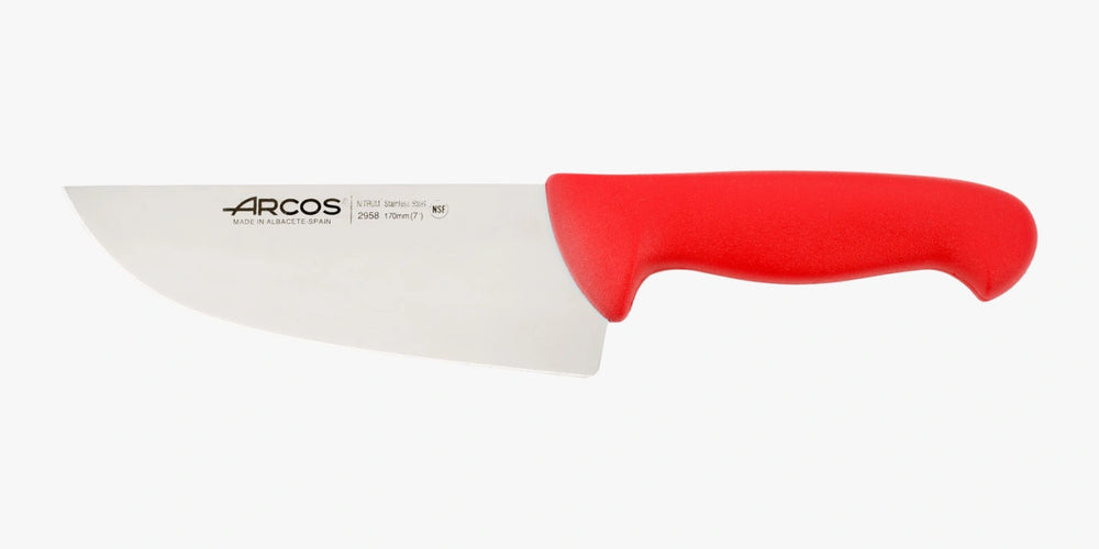 Couteau de boucher lame large rouge 2900 170 mm