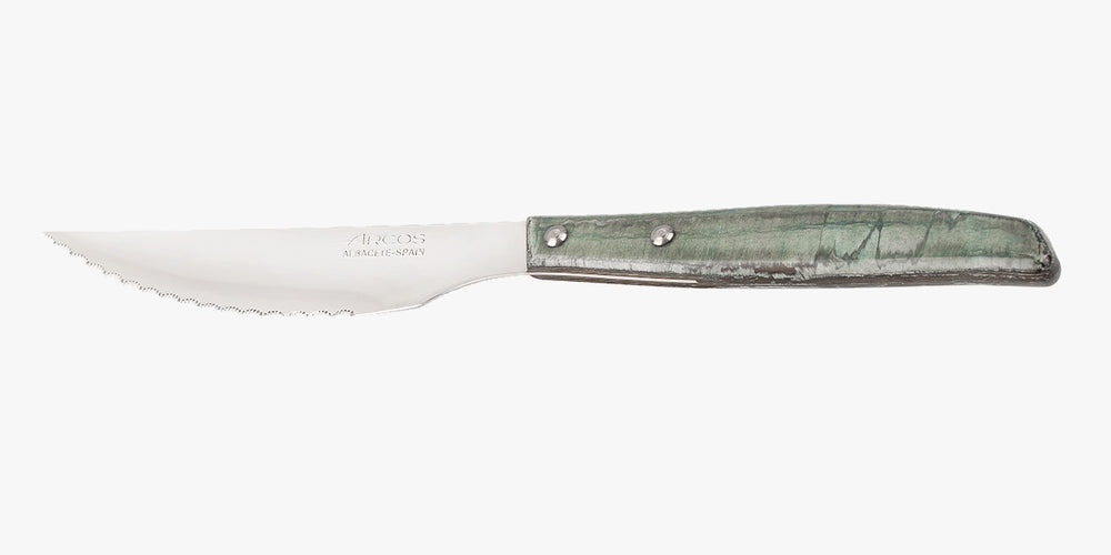 Couteau à steak en bois de peuplier compatible LV bleuté 110 mm