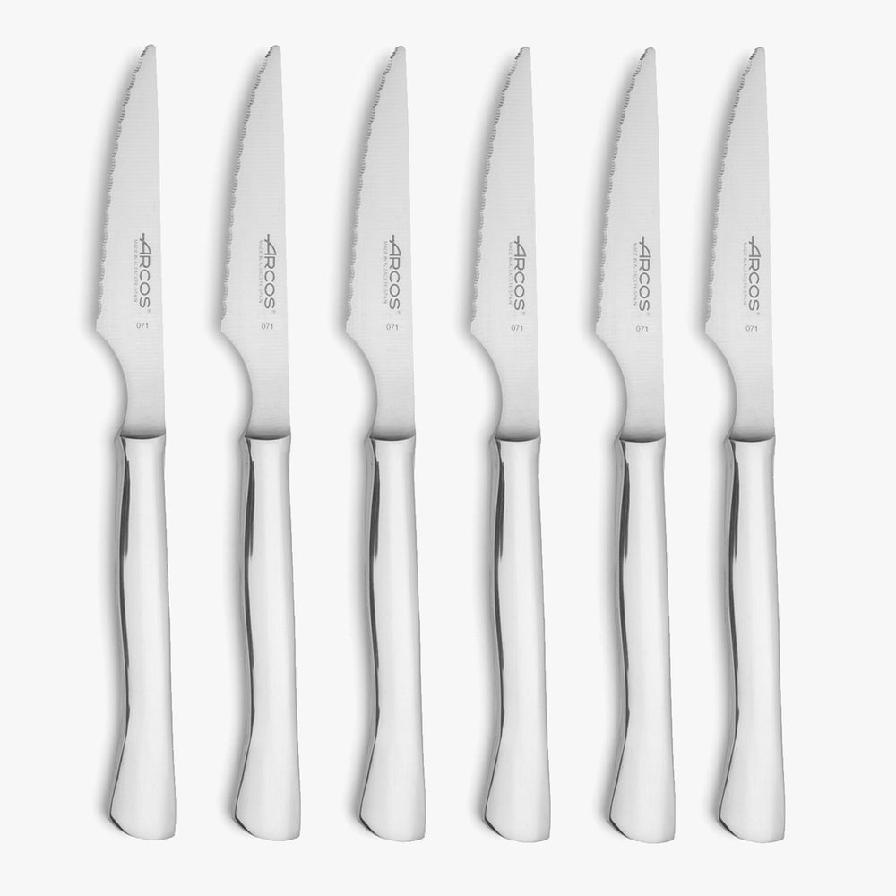Coffret de 6 couteaux à steak forgés inox lame crantée