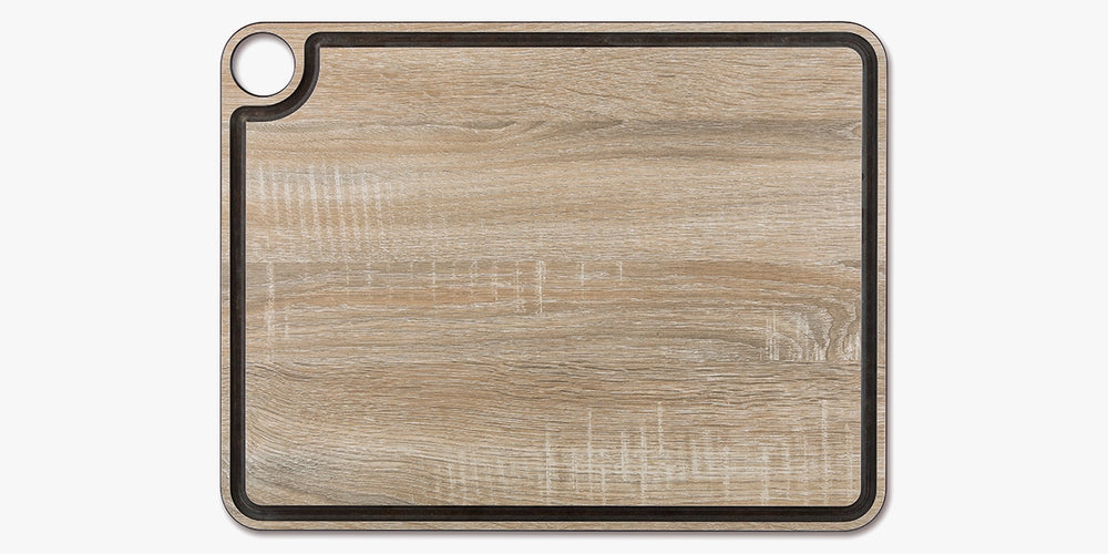Tagliere bar marrone con canale e appendiabiti 427 x 327 mm