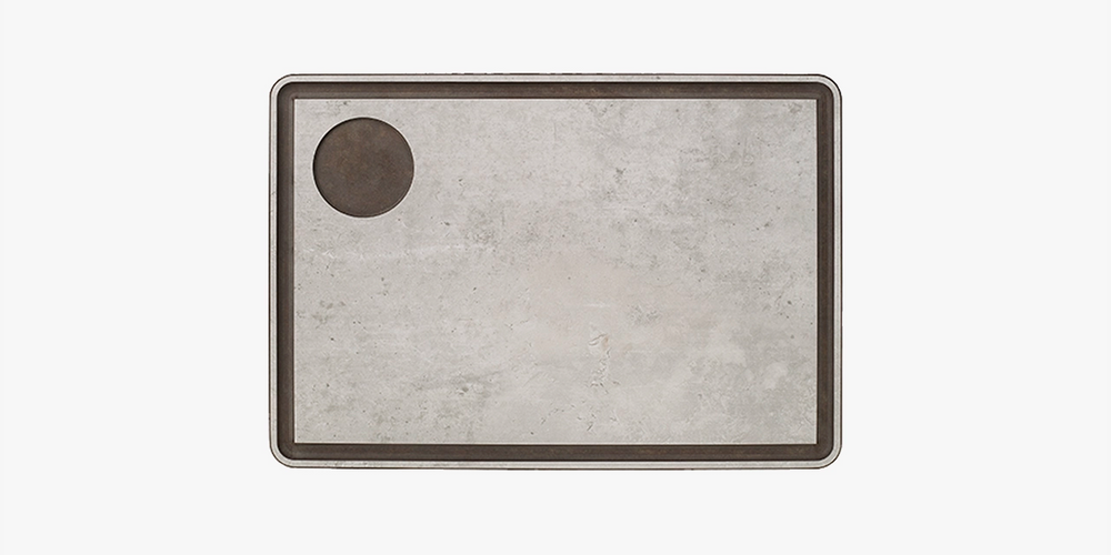 Tabuleiro de molhos cinza para servir com canal 330 x 230 mm