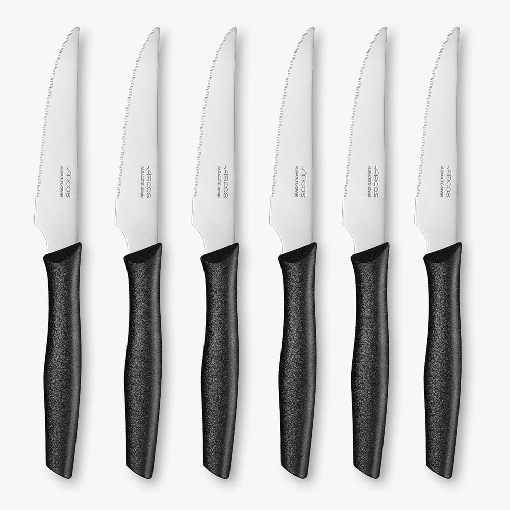 Set 6 couteaux à steak Nova Noir 110 mm