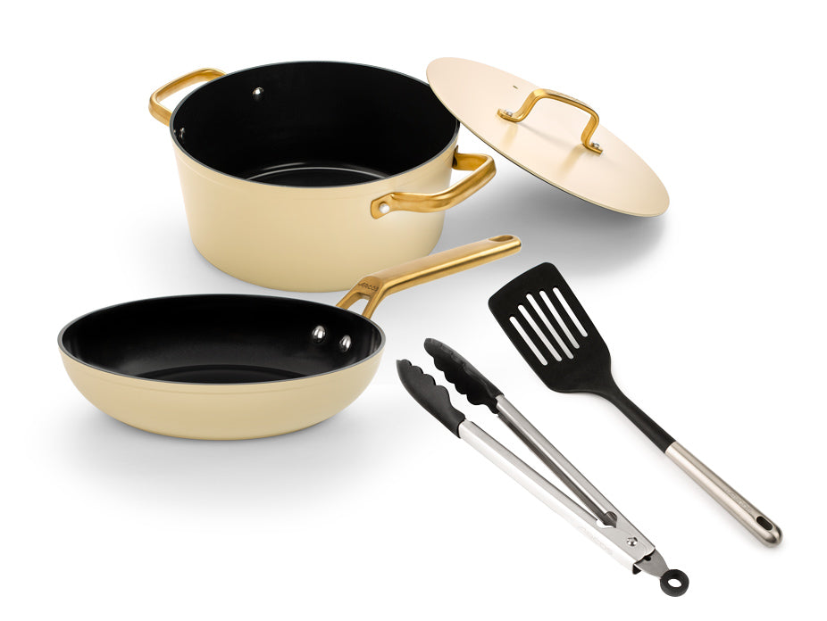 Set poêle et casserole Samoa Iconic Beige + Ustensiles