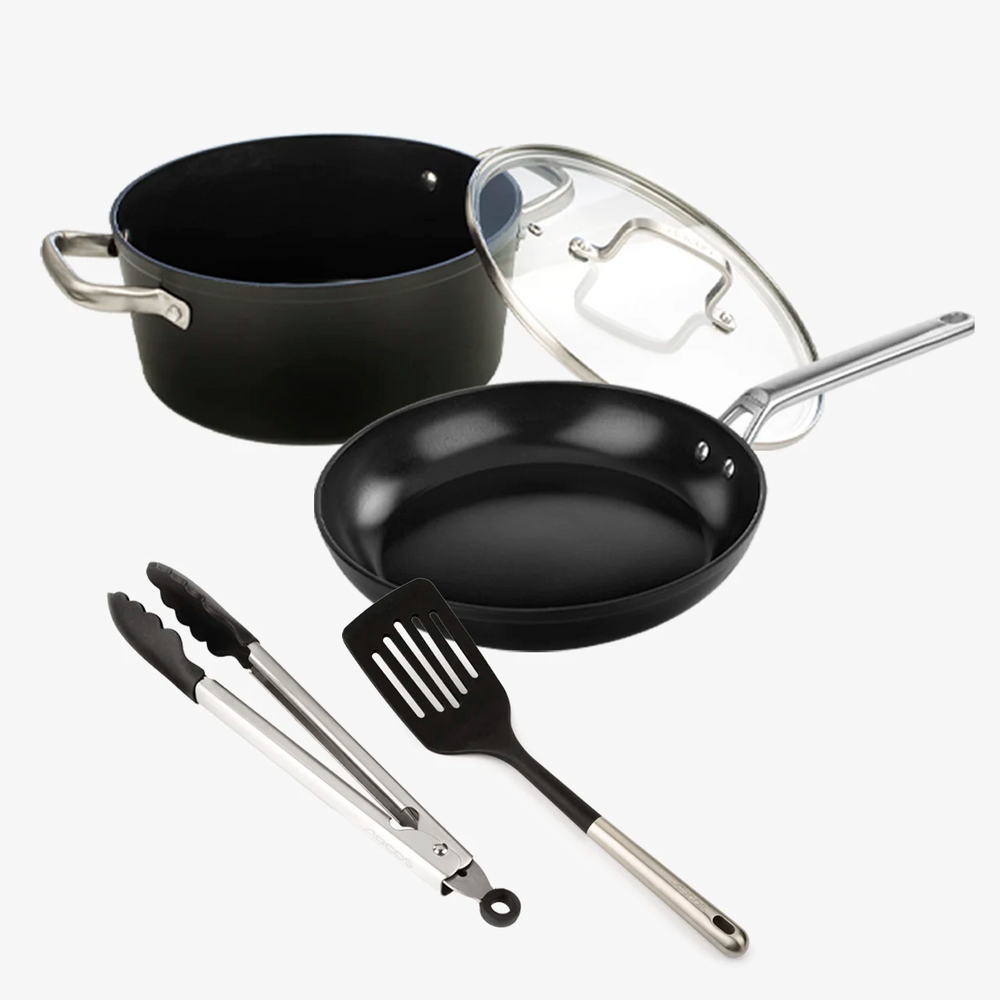Samoa Pfannen- und Kasserollen-Set 28 cm mit Pfannenwender und Zange